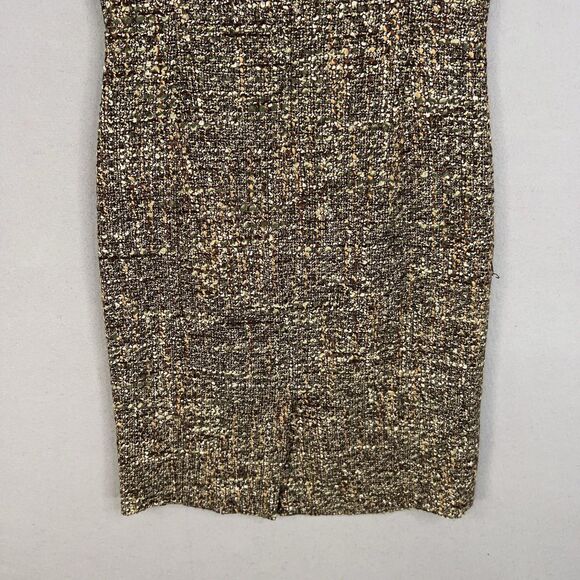 Talbots Dress Womens 12 Brown Metallic Tweed Academia Preppy Minimal Career Work - Picture 8 of 12